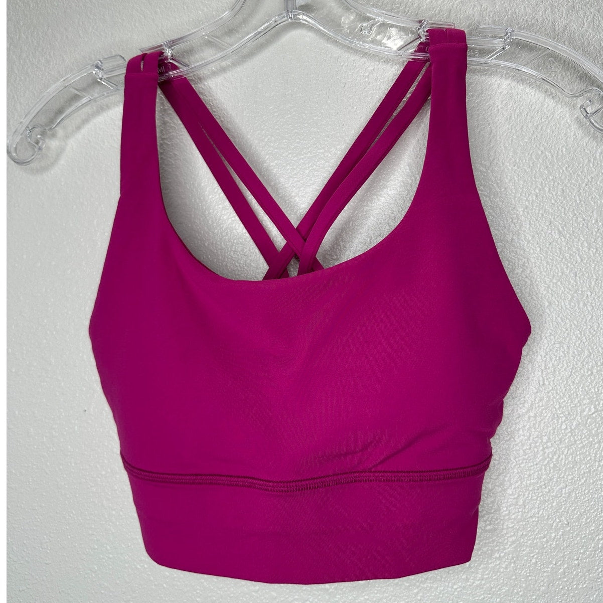Lululemon Fuchsia Round Neck Criss Cross Strap Sports Bra