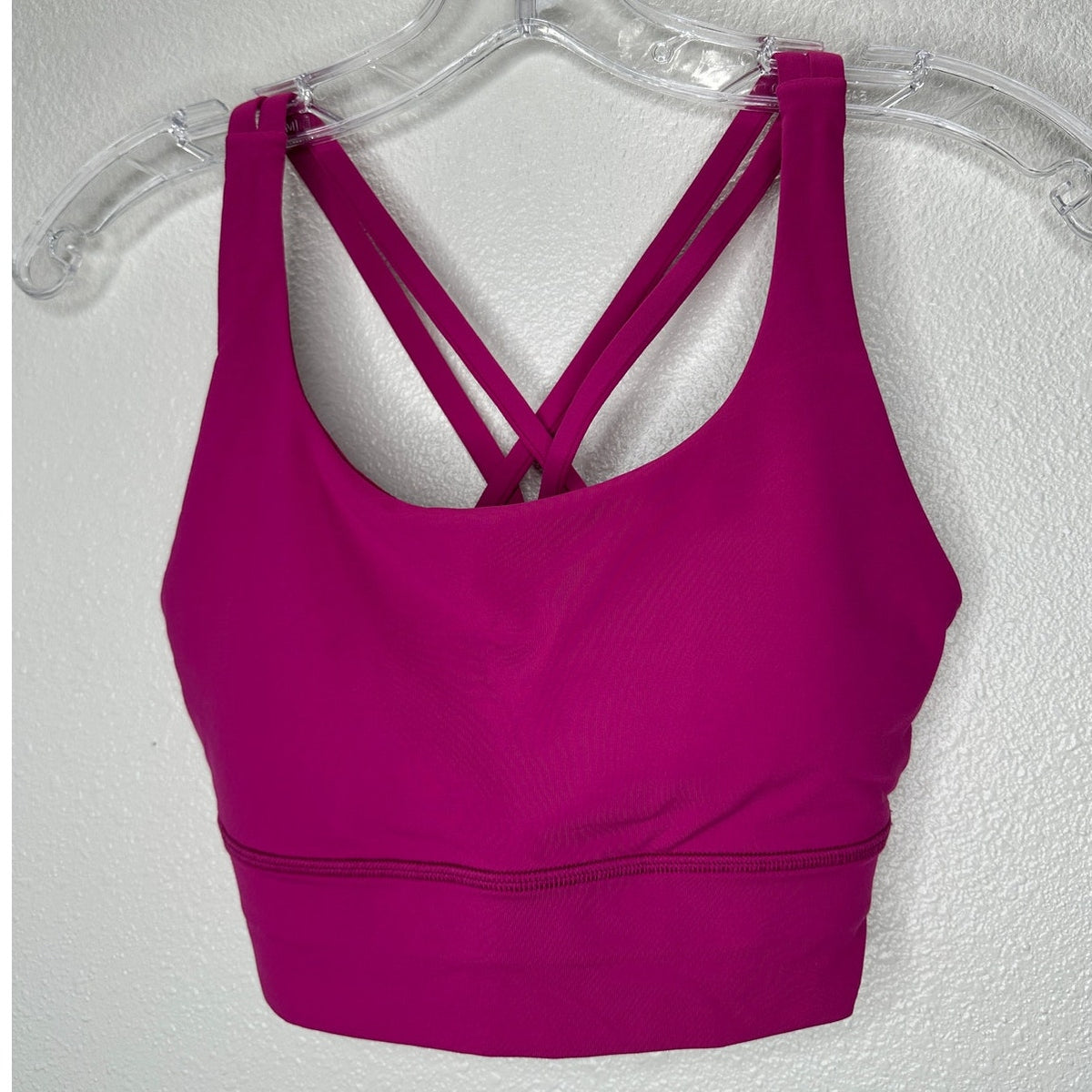 Lululemon Fuchsia Round Neck Criss Cross Strap Sports Bra
