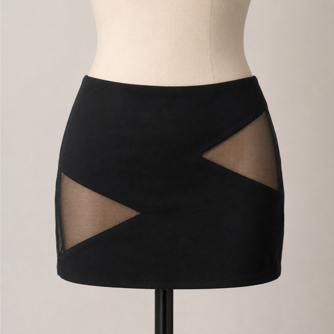 NWT Donna Mizani for Revolve Black Suede & Mesh Cut-Out Mini SM
