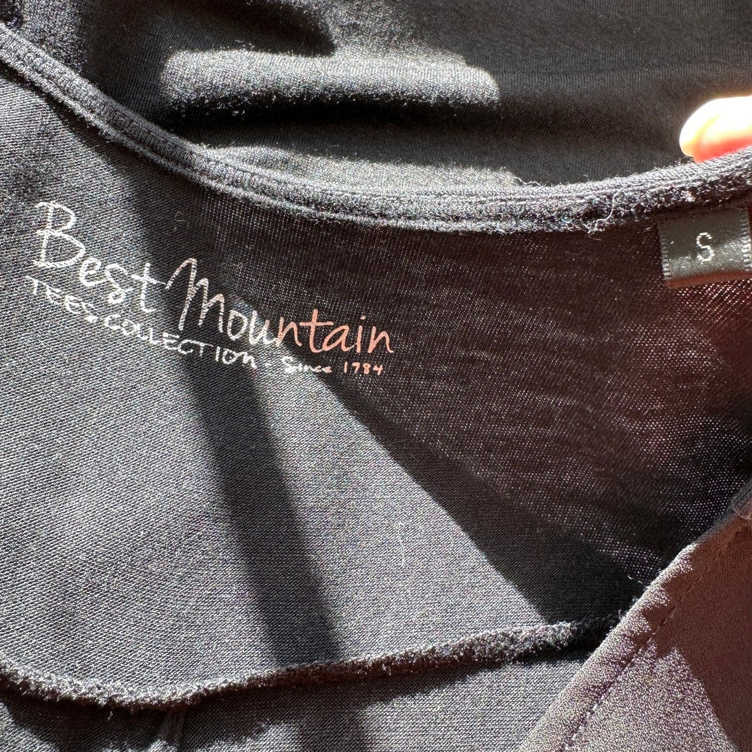Best Mountain Black Zip V-Neck Sleeveless Tank Top S