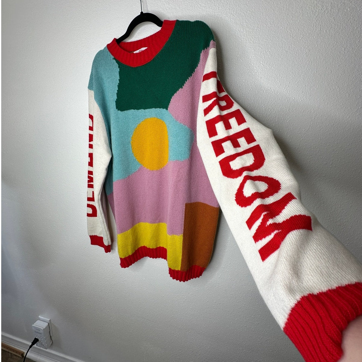 Walter Van Beirendonck Demand Freedom 100% Super Fine Wool Sweater L