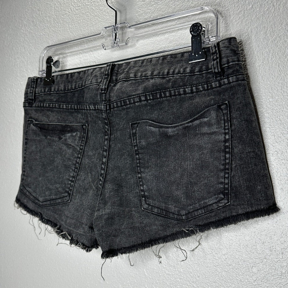 Billabong Gray White Teal Aztec Print Raw Hem Lovin Life Shorts 9