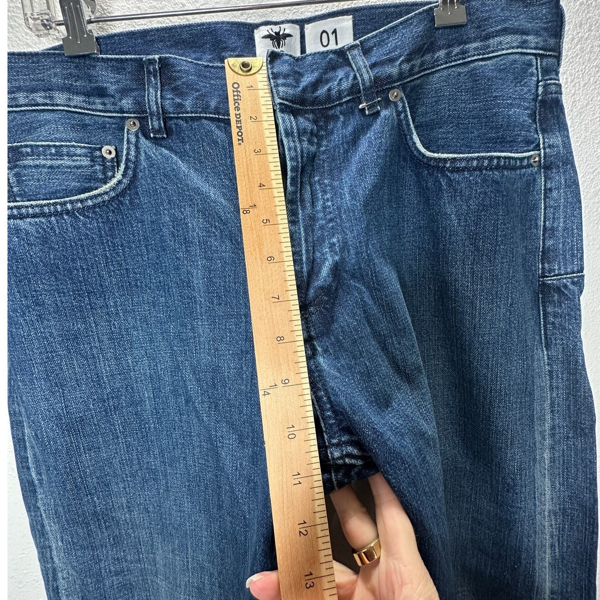 NWOT Christian Dior 01 Medium Wash Button Front Boyfriend Jeans 10