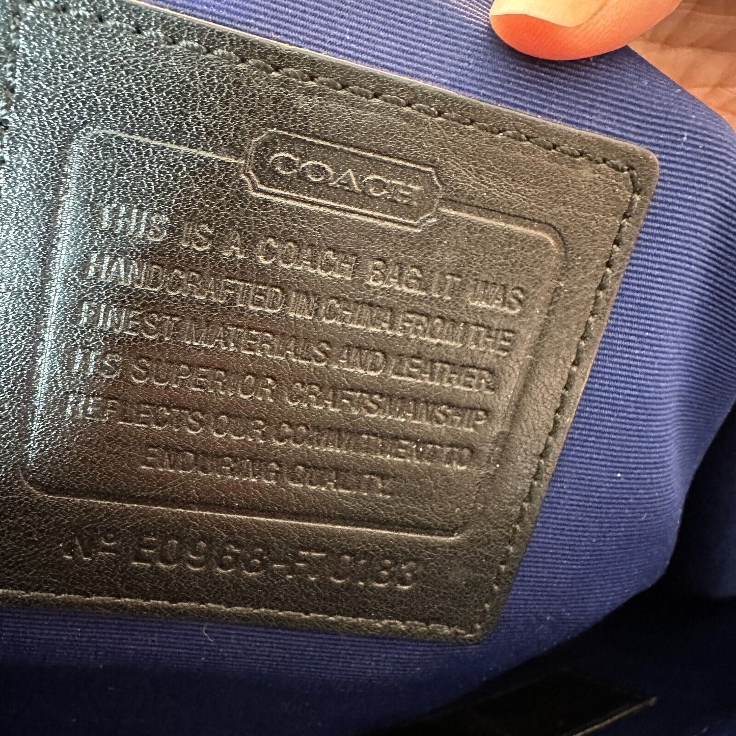 Coach Signature Black & Tan Voyager Messenger Buckled Shoulder Bag Blue Interior