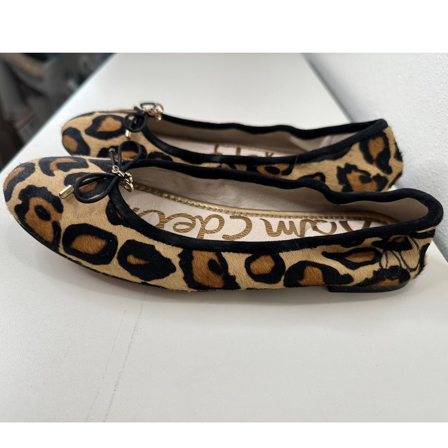 Sam Edelman Felicia Leopard Print Calf Hair Leather Flats 5.5