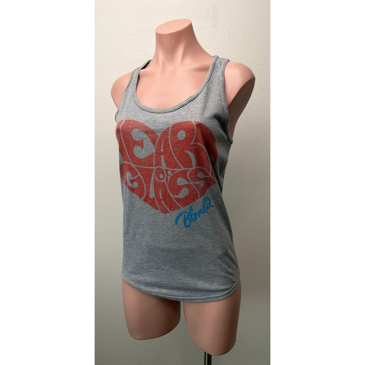 Blondie Womens Gray Heart Of Glass Racerback Tank S
