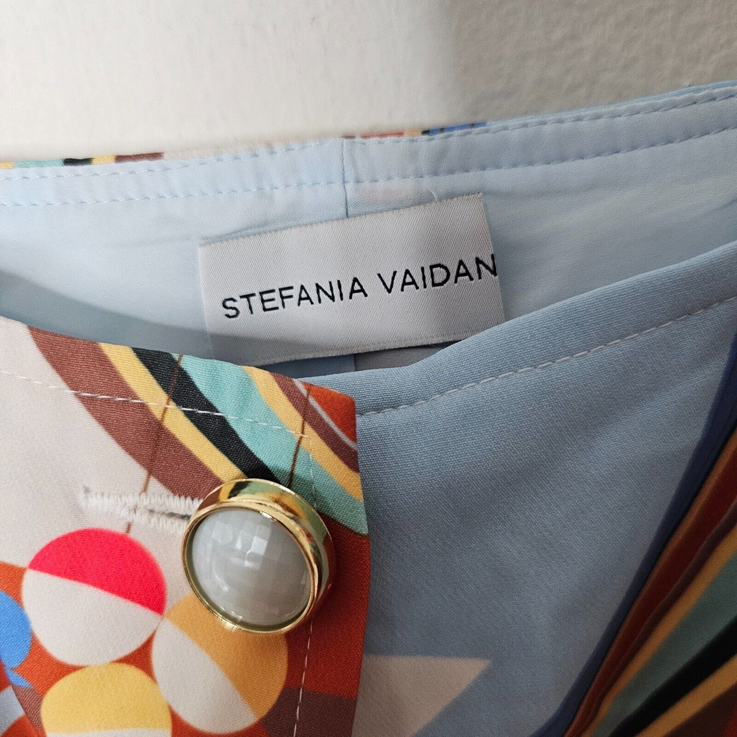 NWT Stefania Vaidani 60s Front Button Crop Top and Matching Button Mini Skirt SM