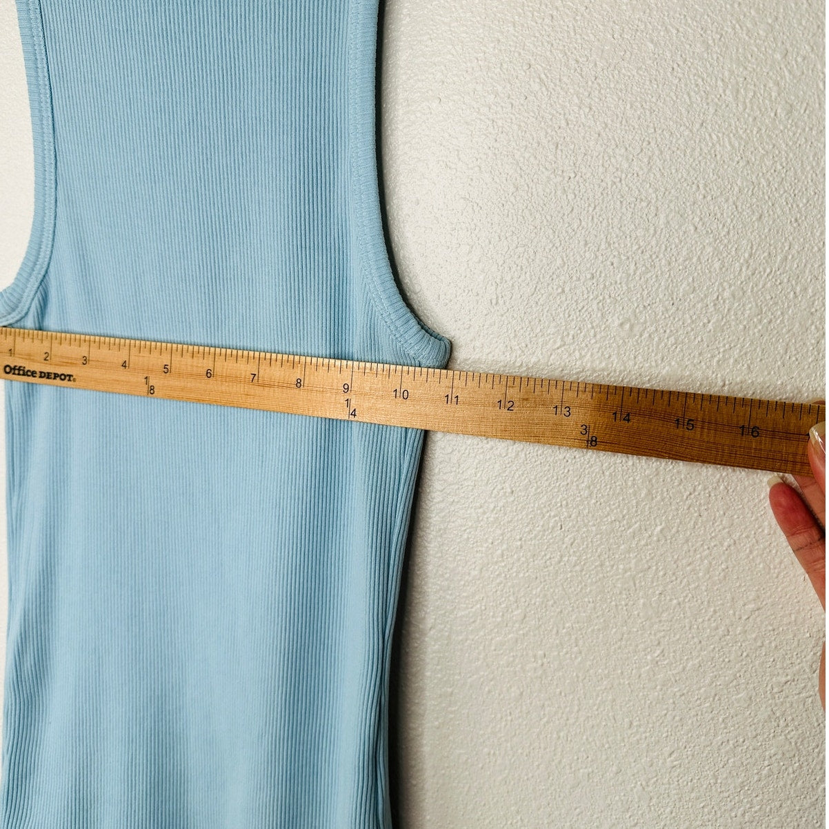 7 For All Mankind Baby Blue High Neck Ribbed Tank Top M