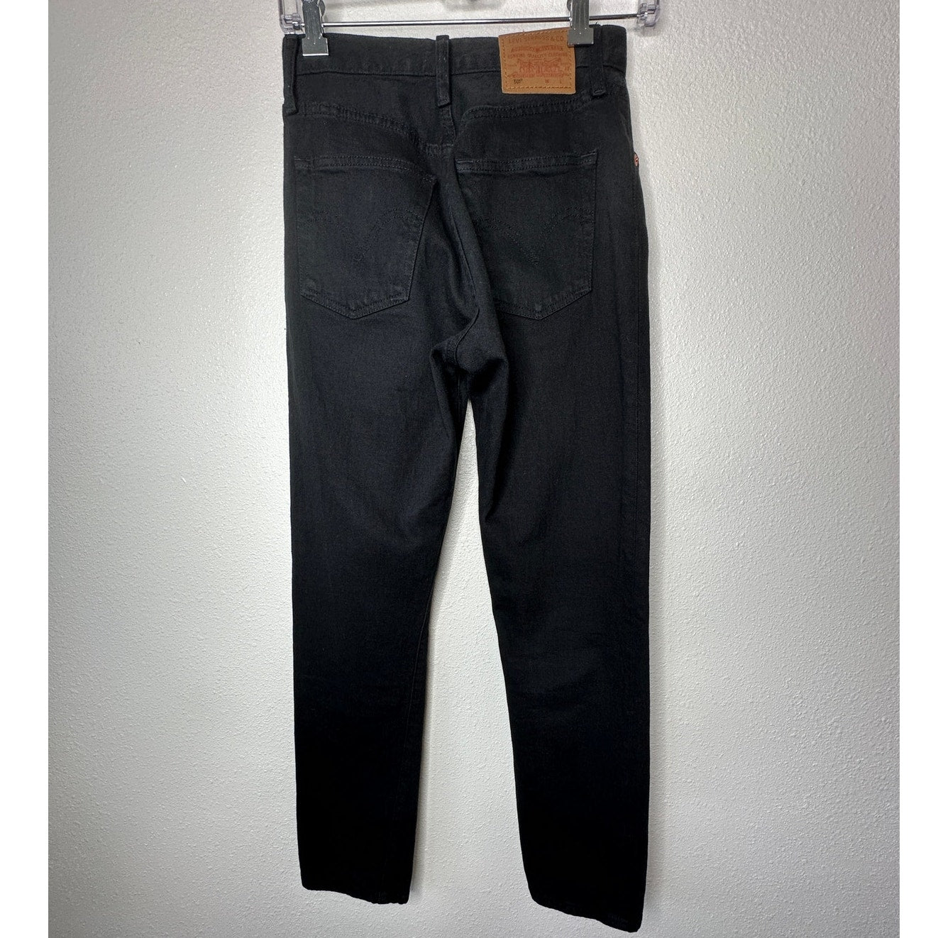 Levis 501 Original Fit Black Button Fly Straight Leg Jeans 23 x 28