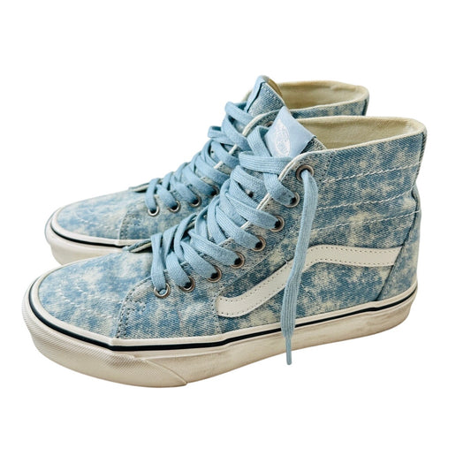 Vans Washed Blue White Sk8-Hi Taper Denim Winter Sky Skate Shoes 8