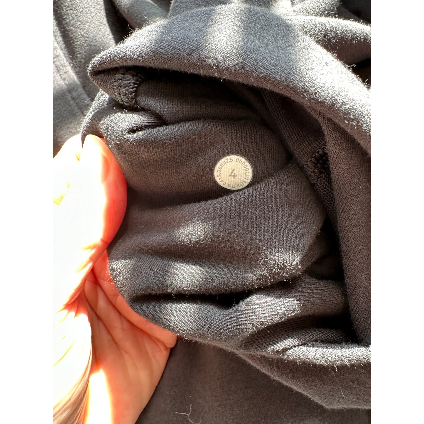 Lululemon Washed Black Long Sleeve Pullover Front Pocket Hoodie Sweater 4