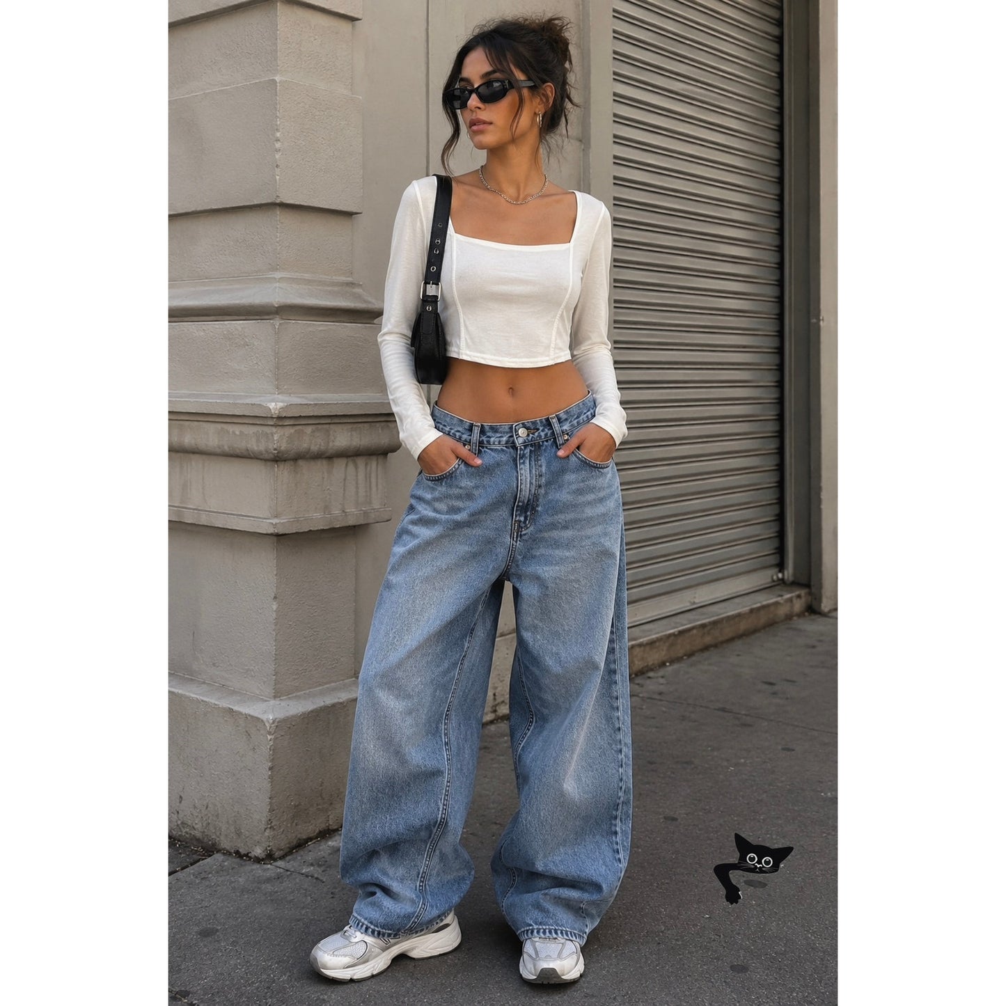 Nasty Gal Cream Square Neck Crop Top Womens US 4