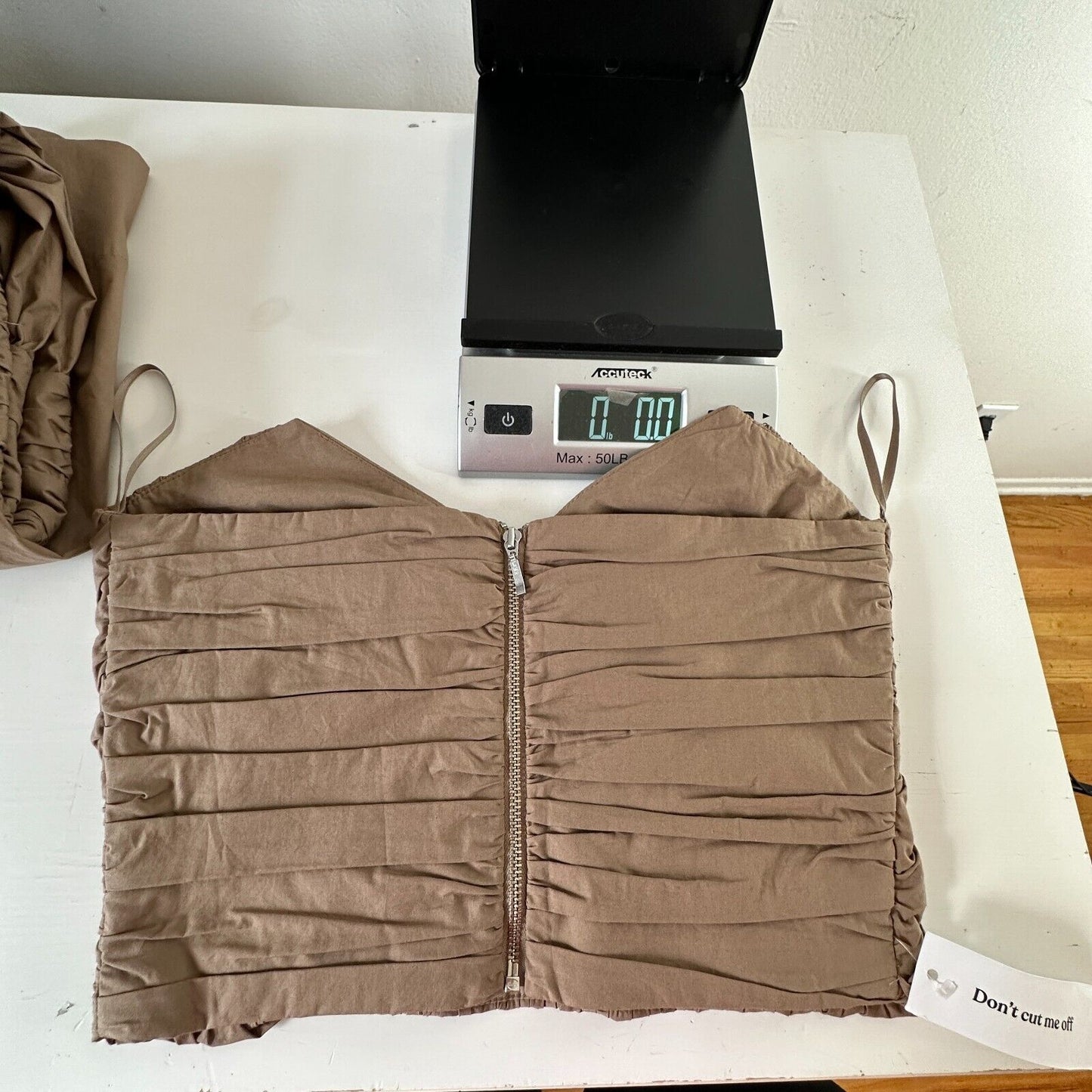 NWT BEC + BRIDGE 2-Piece Mocha Sweetheart Neck Bandeau & Pleat Gathered Skirt 2