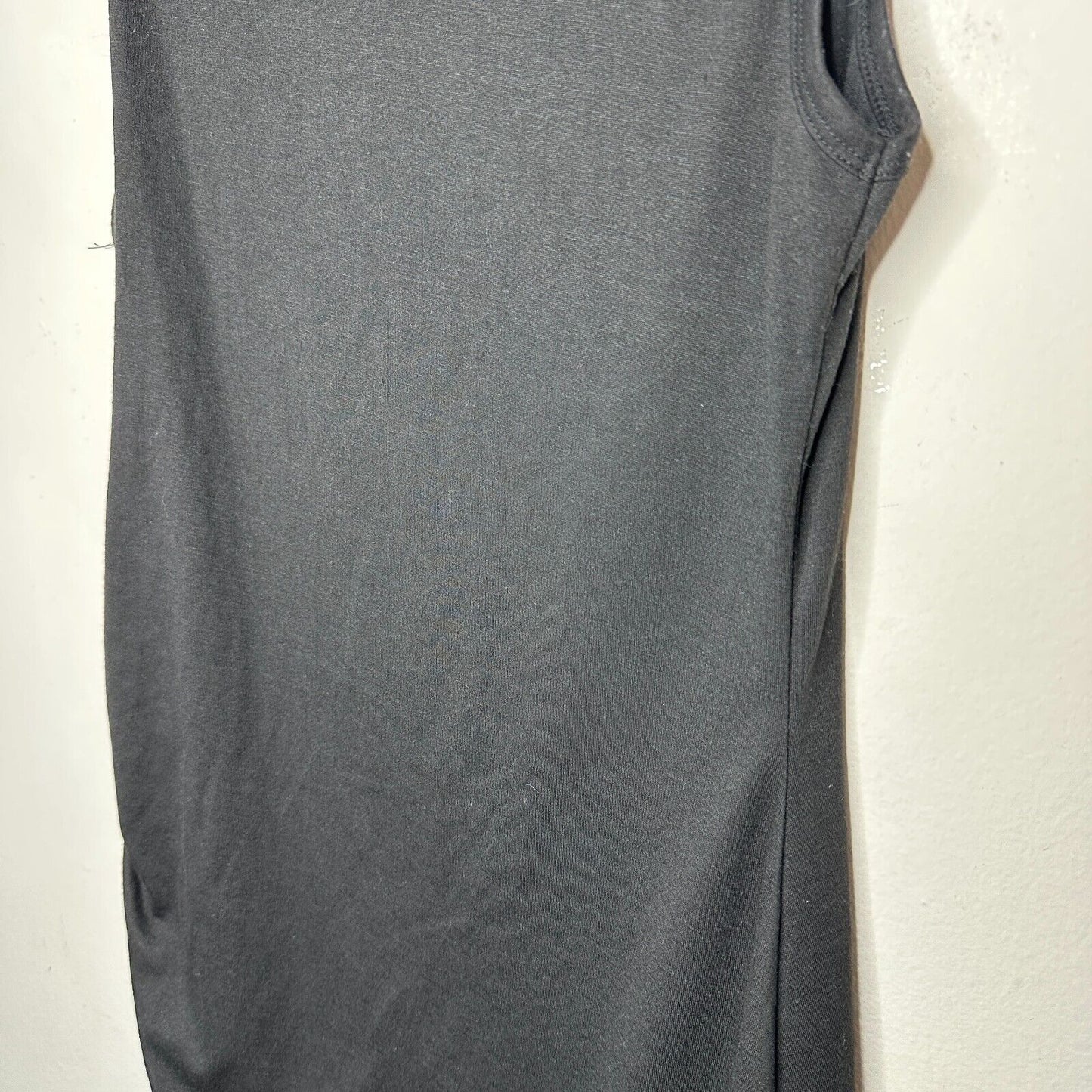 NWT Ecowish Black Sleeveless One-Side Ruche Round Neck Stretch Mini Small