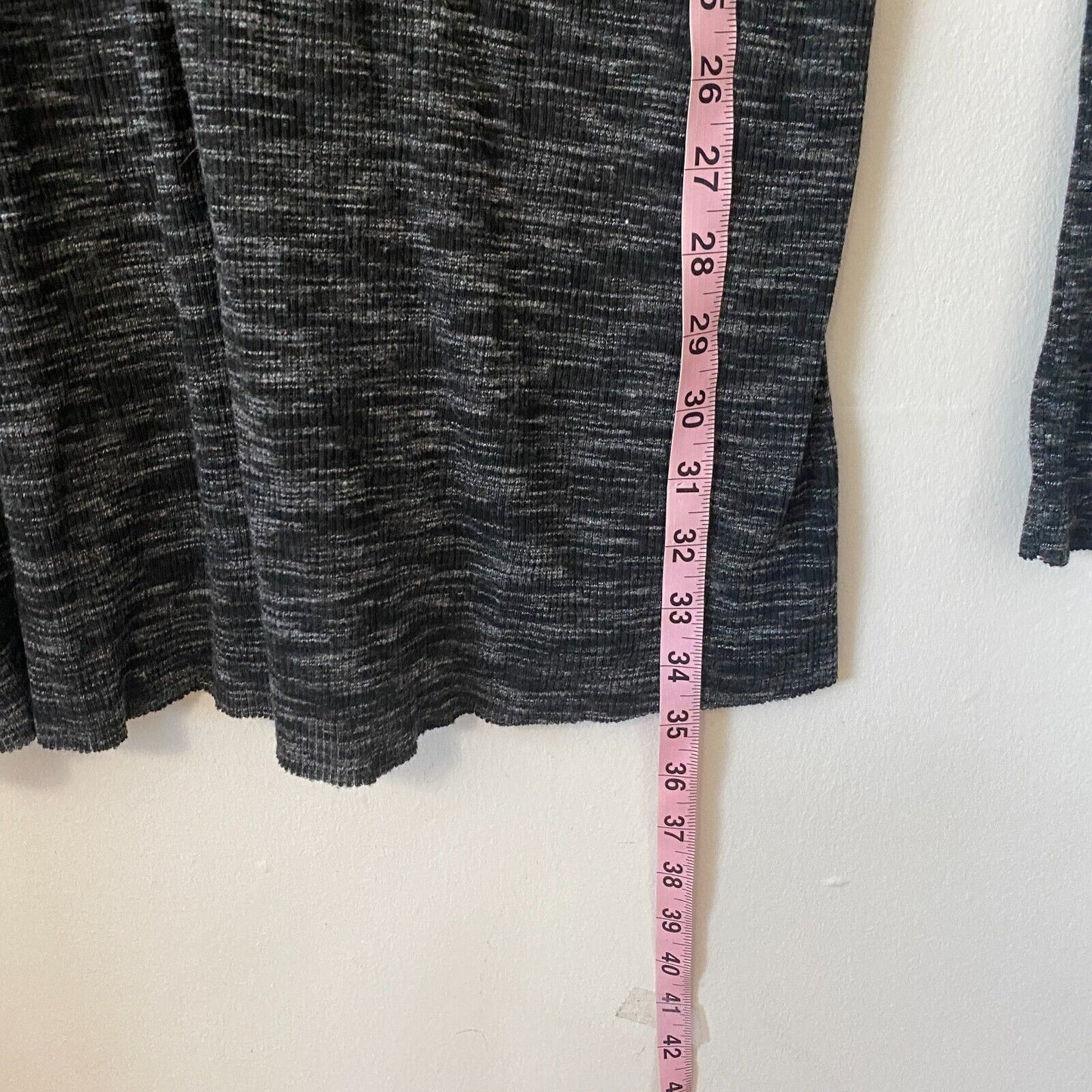 We The Free Stone Cold Split Back Long Sleeve Turtleneck Top Black Gray Medium