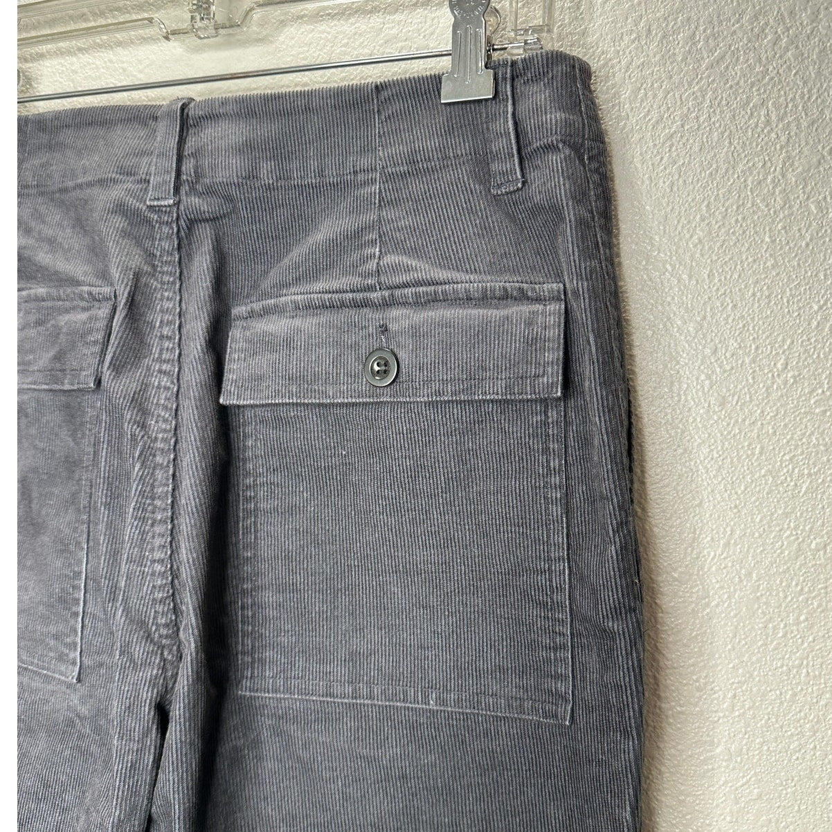 Jenni Kayne Gray High Waist Stretch Corduroy Ranger Trouser Pants 8