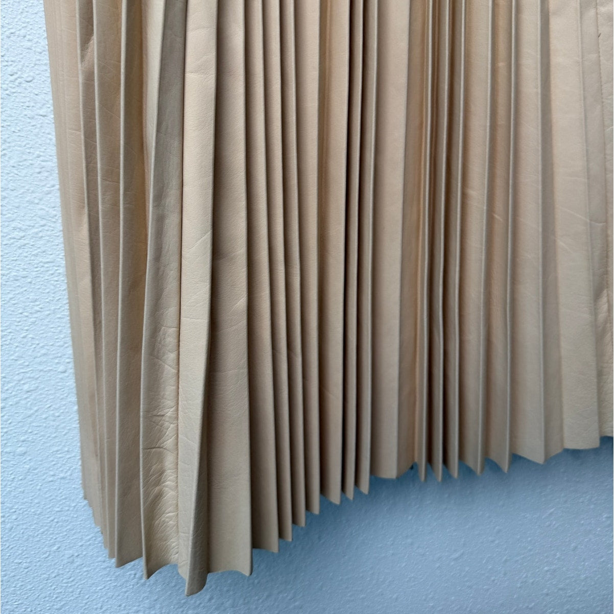 August Getty Atelier Accordion Pleat Leather Maxi Skirt Nude Women's US XS