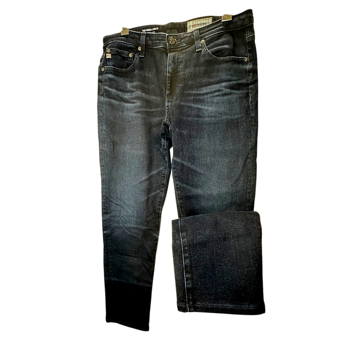 AG Adriano Dark Wash Whiskered The Prima Ankle Cigarette Ankle Jean 30R