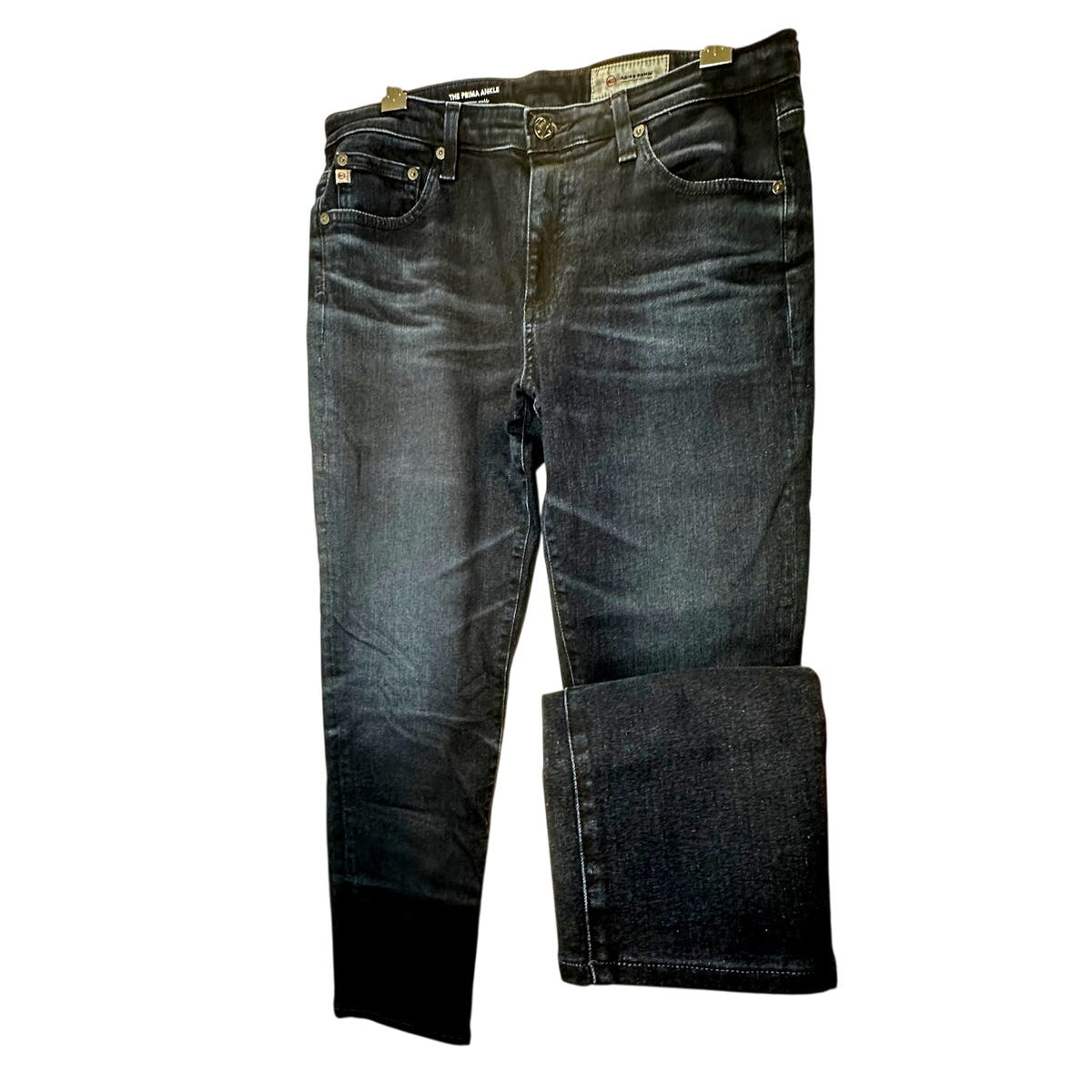 AG Adriano Dark Wash Whiskered The Prima Ankle Cigarette Ankle Jean 30R