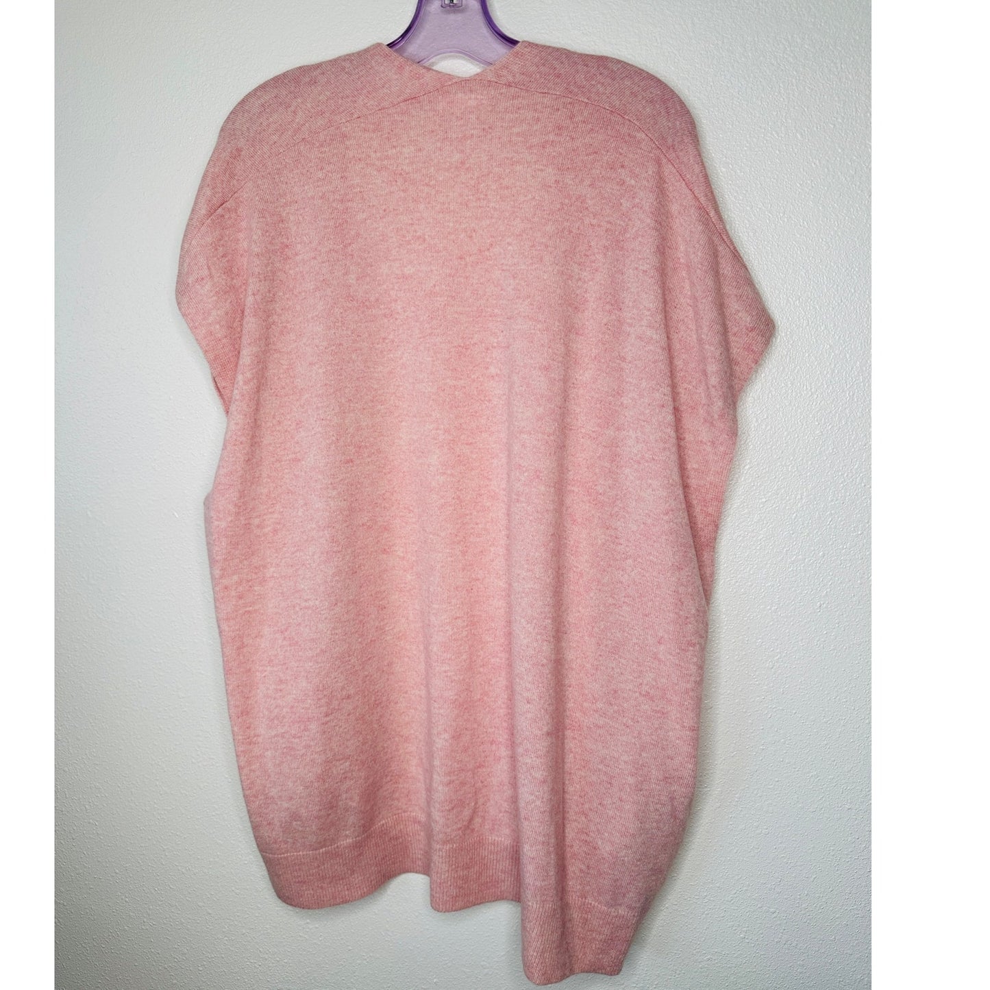NWT Sablyn Peony Pink Rooney Shawl 100% Cashmere Open Front Sweater Vest S