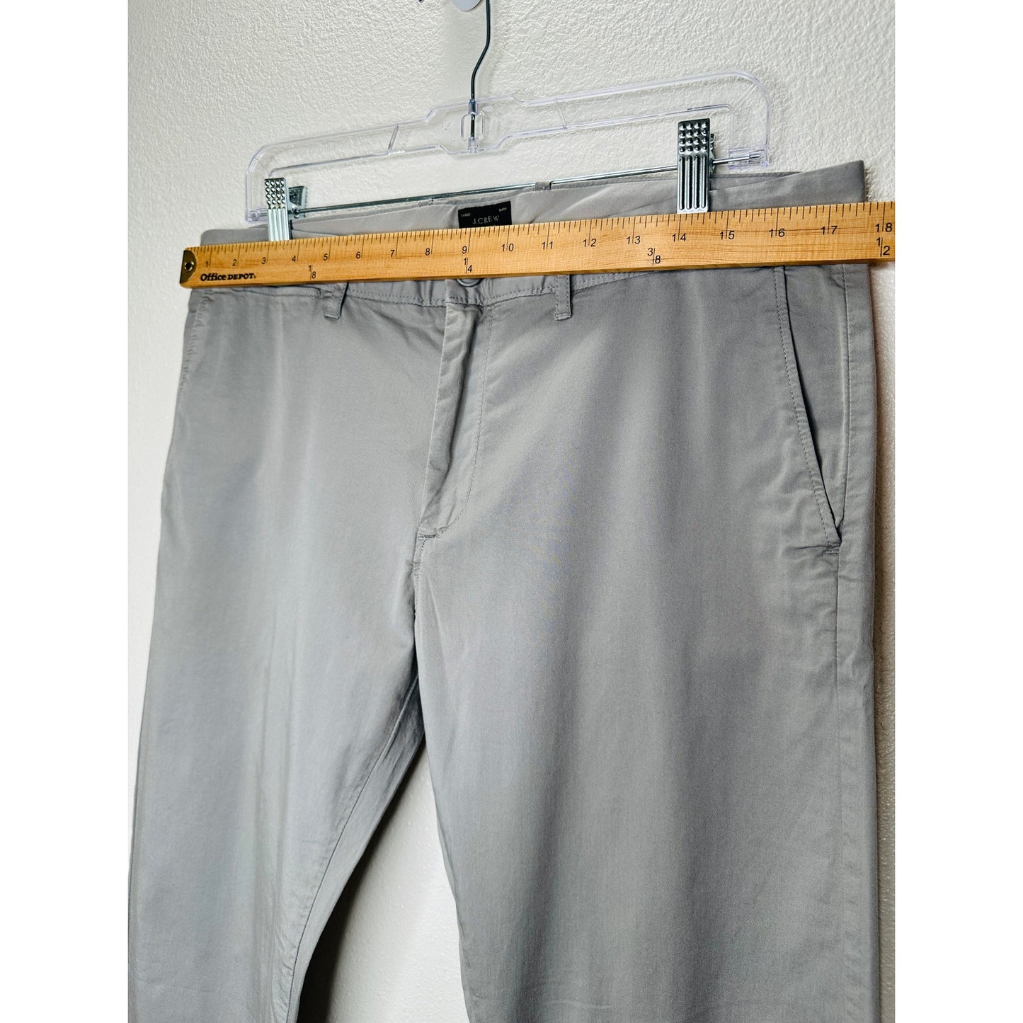 J Crew Khaki Gray 484 Stretch Chambray Trouser Pant Chino 34 / 32