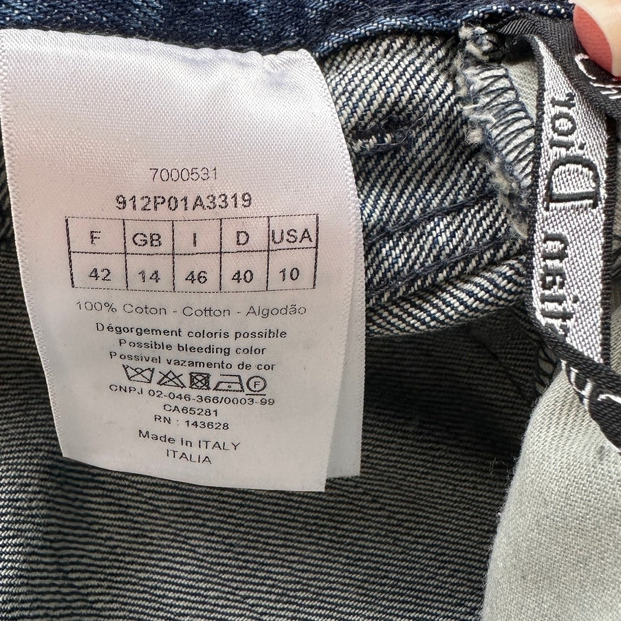 NWOT Christian Dior 01 Medium Wash Button Front Boyfriend Jeans 10