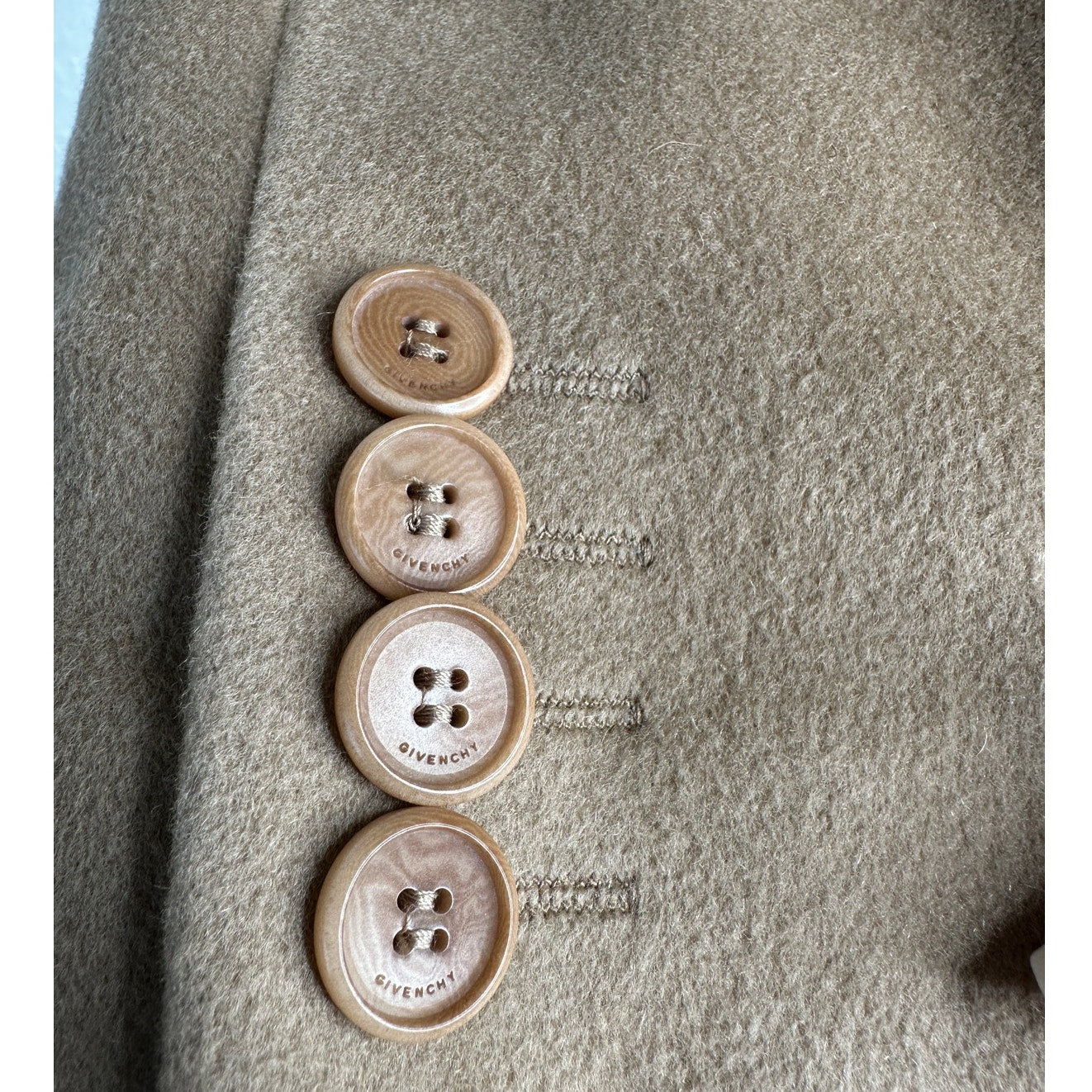 Givenchy Camel Tan Wool & Cashmere Blend Color Block Overcoat 48 / XXL
