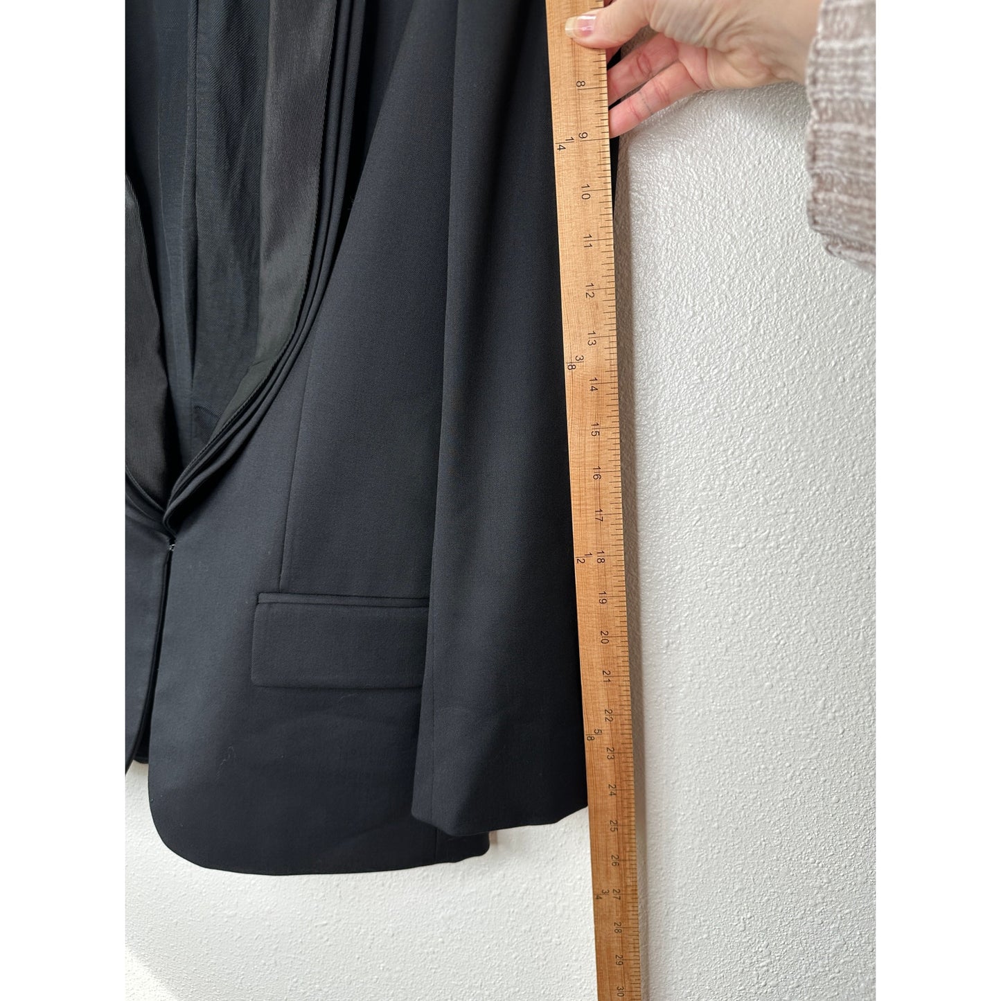 Stella McCartney Black Triple Pleat Satin Lapel Tuxedo Blazer 40 / 10