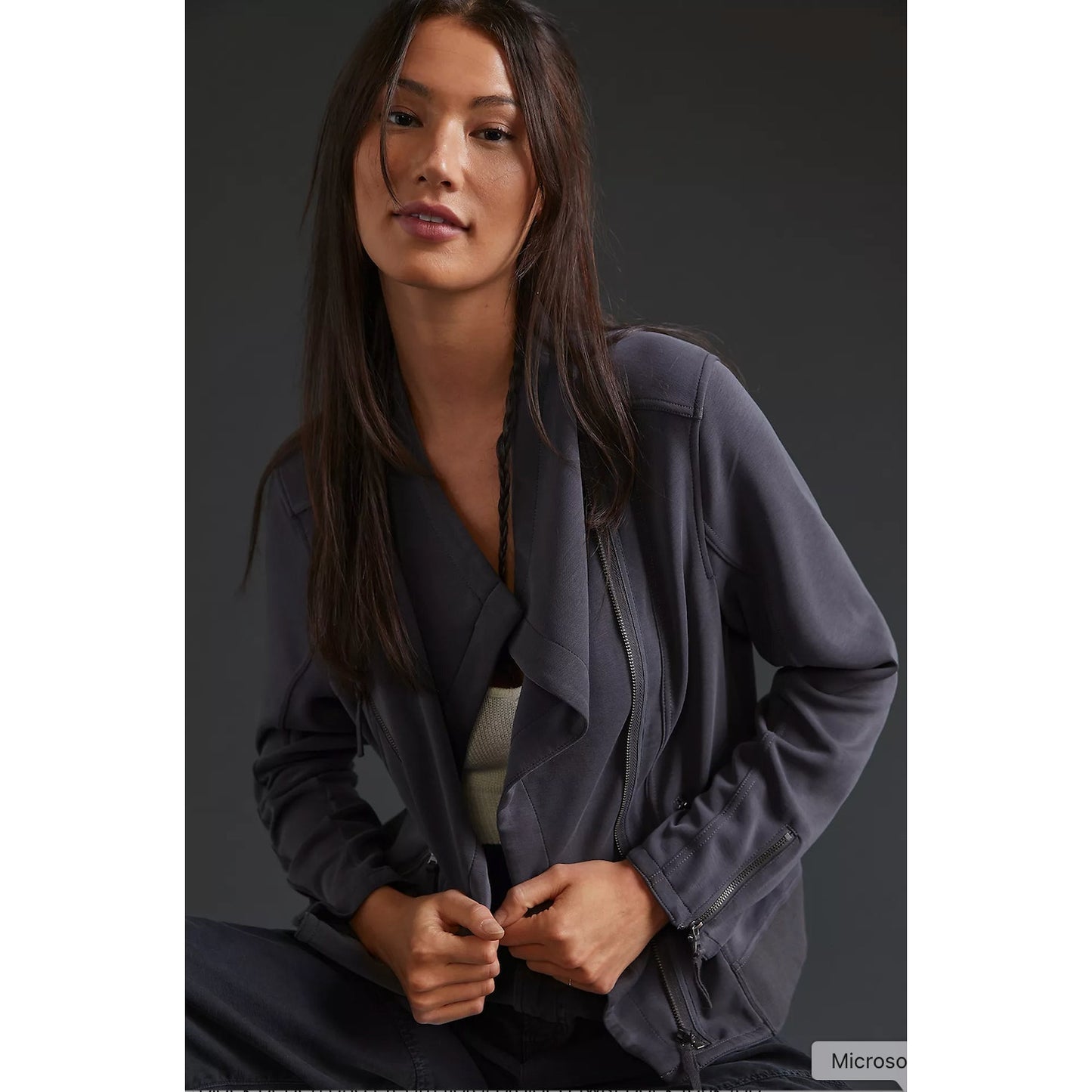 Marrakech Utility Moto Jacket Gunmetal Gray Ultra Soft Stretch Zip XS