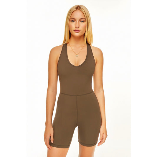Wilfred Free Mocha Brown Look Halter Top Romper XS