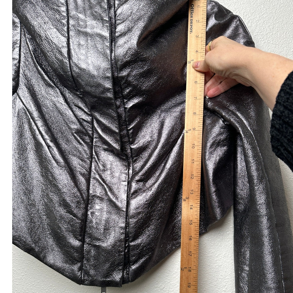 Gareth Pugh gunmetal calf leather cropped jacket women’s 10 draped zip