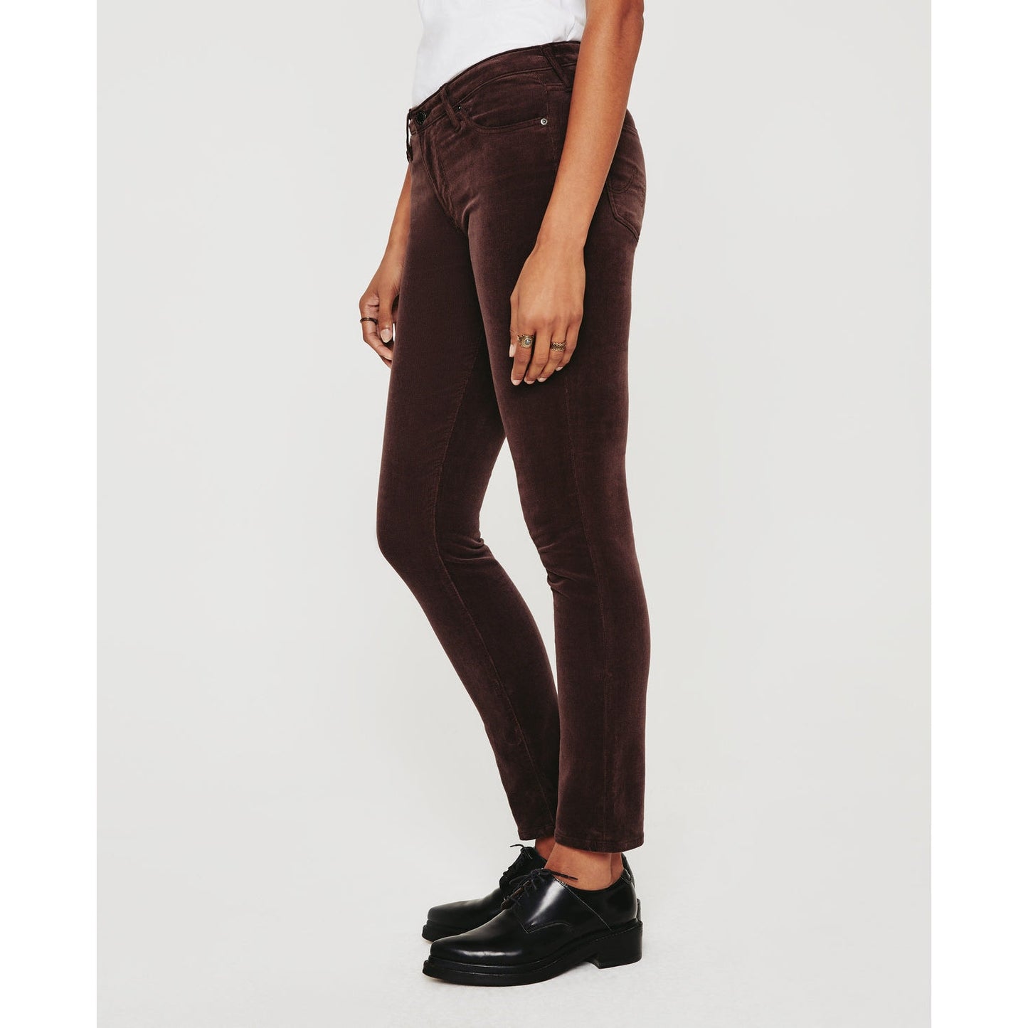 NWT Adriano Goldschmied Prima Corduroy Cigarette Pants Brown 27