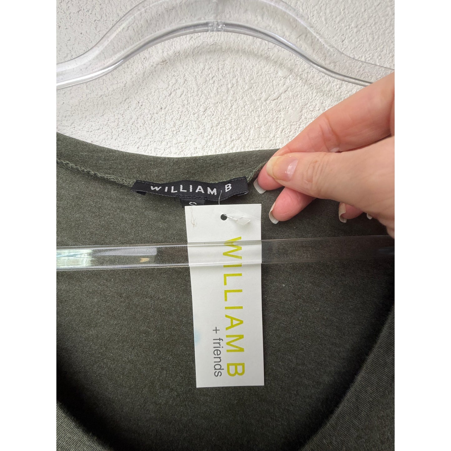 NWT William B Olive Pocket V Neck Tee Womens S
