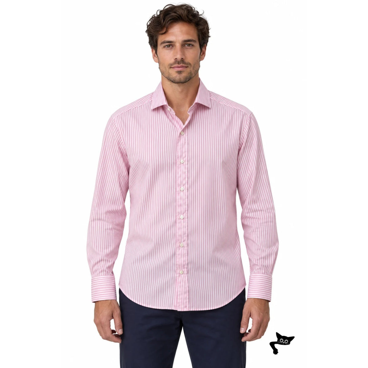 Brunello Cucinelli Pink Stripe Cotton Shirt Men L