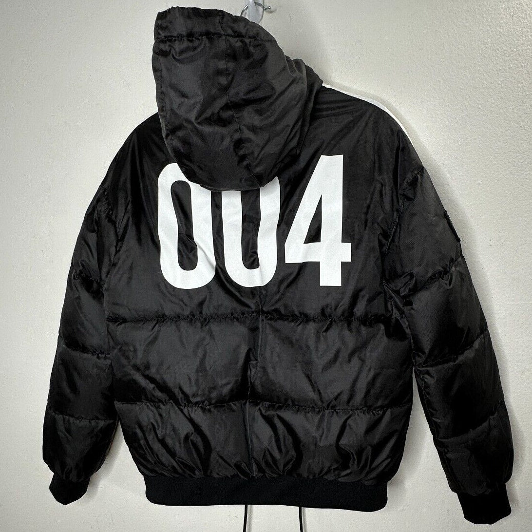 PE Nation Black & White Lead Right Logo Print 004 Zip Lined Puffer Jacket XS