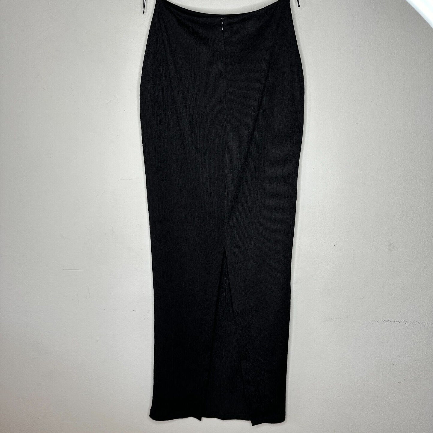 NWT Rumer Black High Waist Pencil Tucker Maxi Elastic Back Slit S