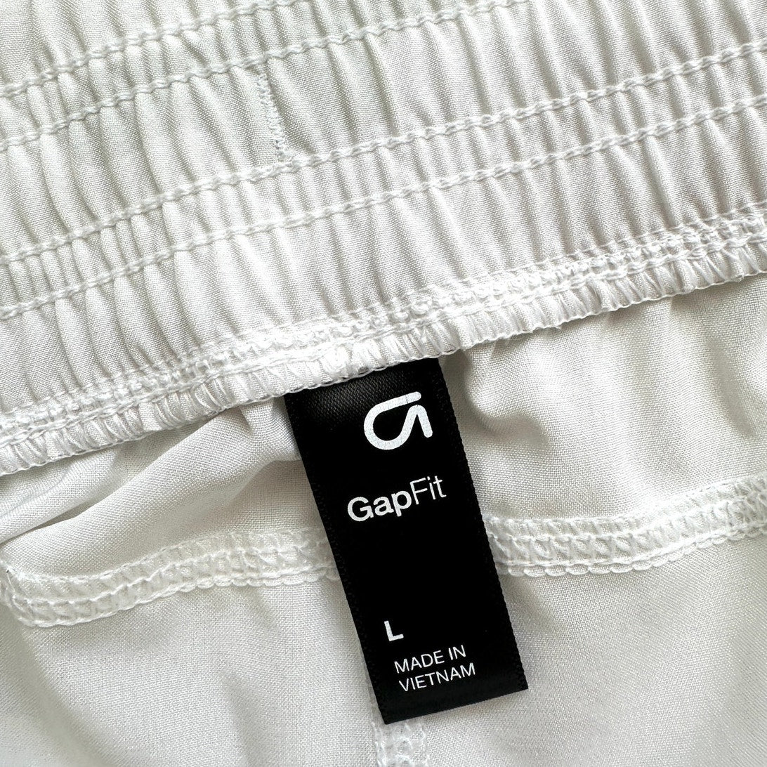 GapFit Ivory Pale Green Army Camo Print Tie Waist Jogger Pant L