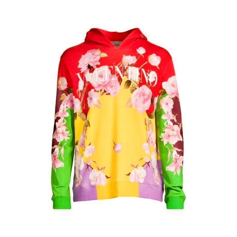 Valentino multicolor floral graphic hoodie Men’s US XL cotton-blend