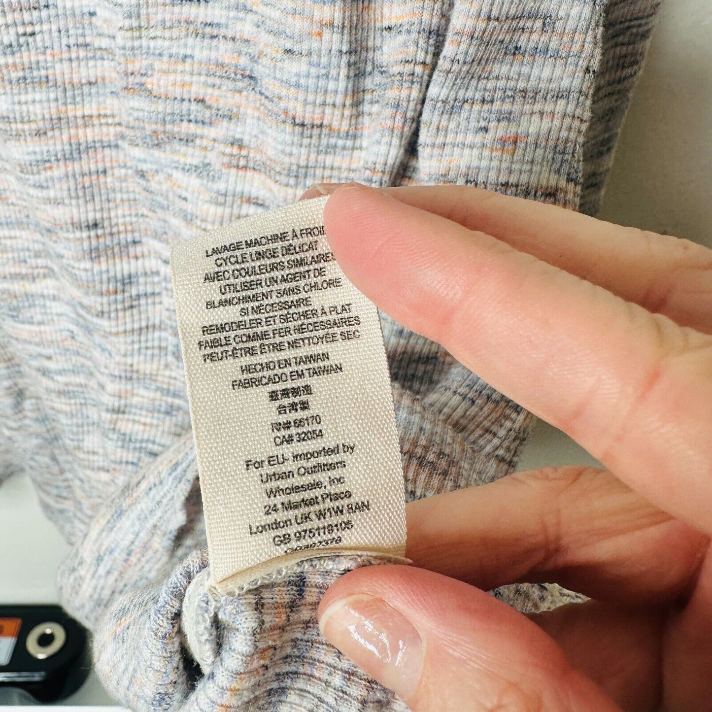 We The Free Ivory Multi-Color Long Sleeve Open Back Turtleneck Tunic Medium