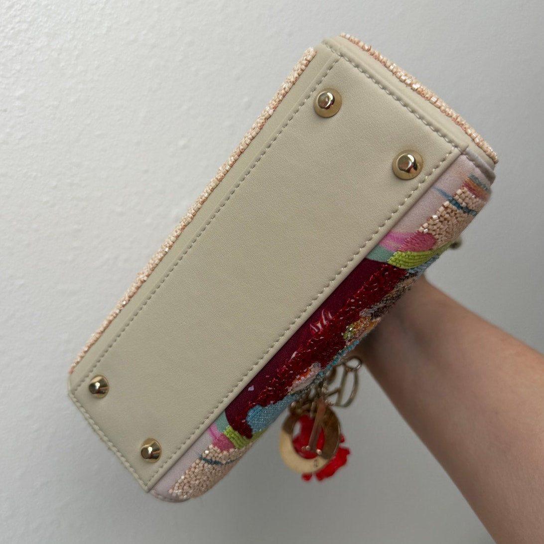 RARE Christian Dior Lady Art #6 Genevieve Figgis Mini Lady Dior Beaded Bag