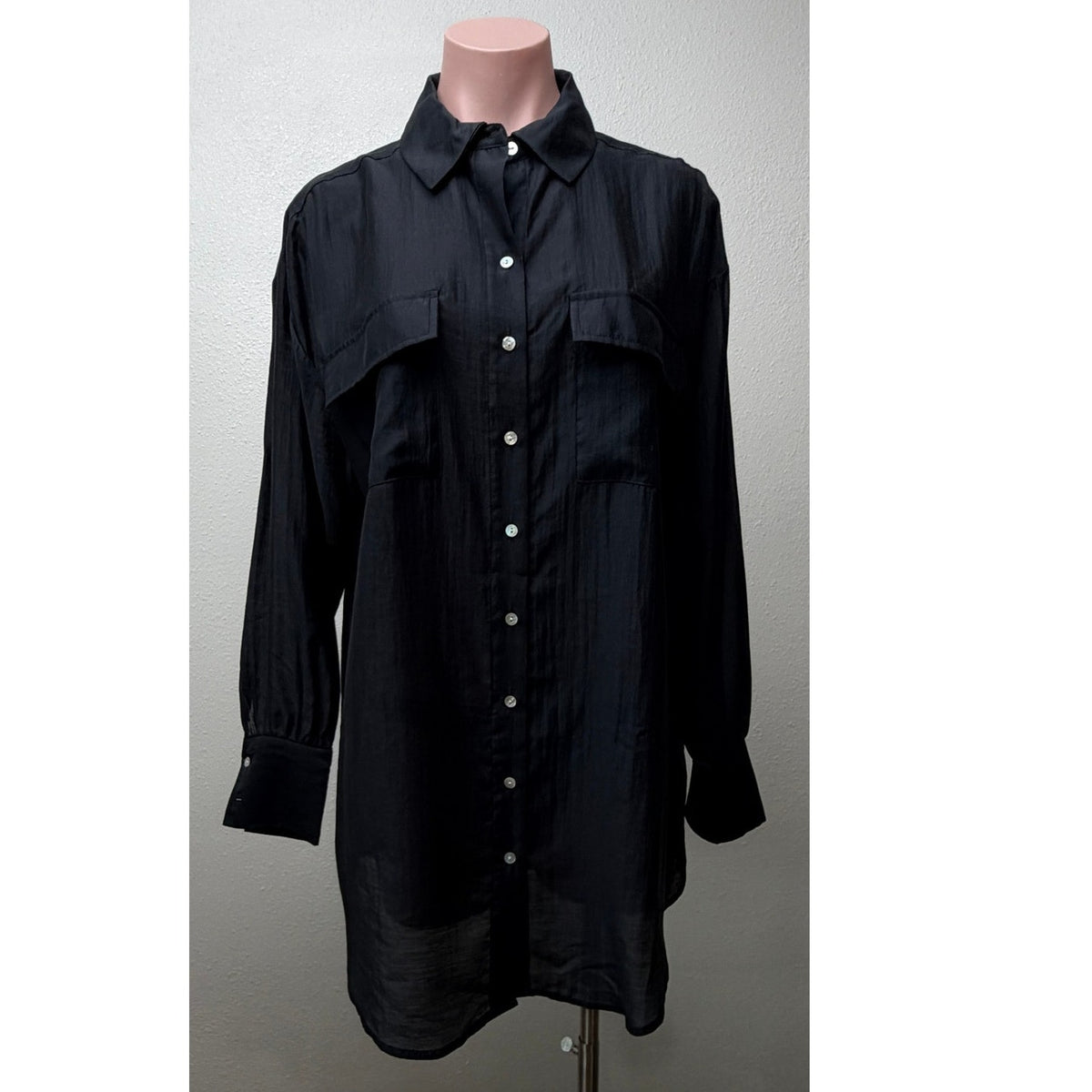 NWT House of Harlow 1960 Black Utility Shirt Women S