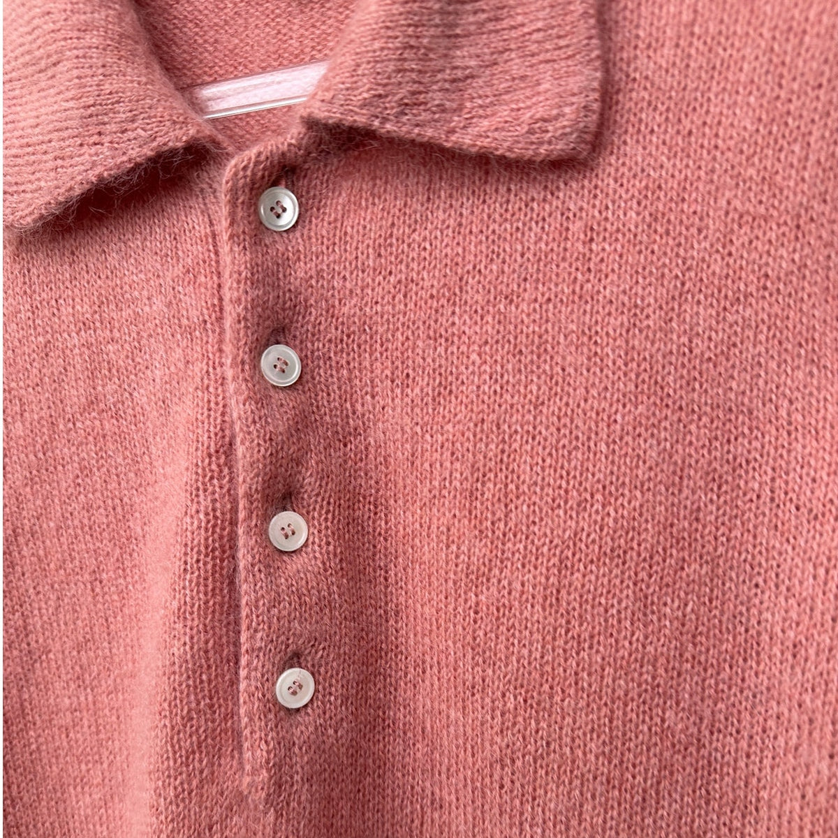 Todd Snyder Mohair Sweater Polo Mens Medium Mauve Pink