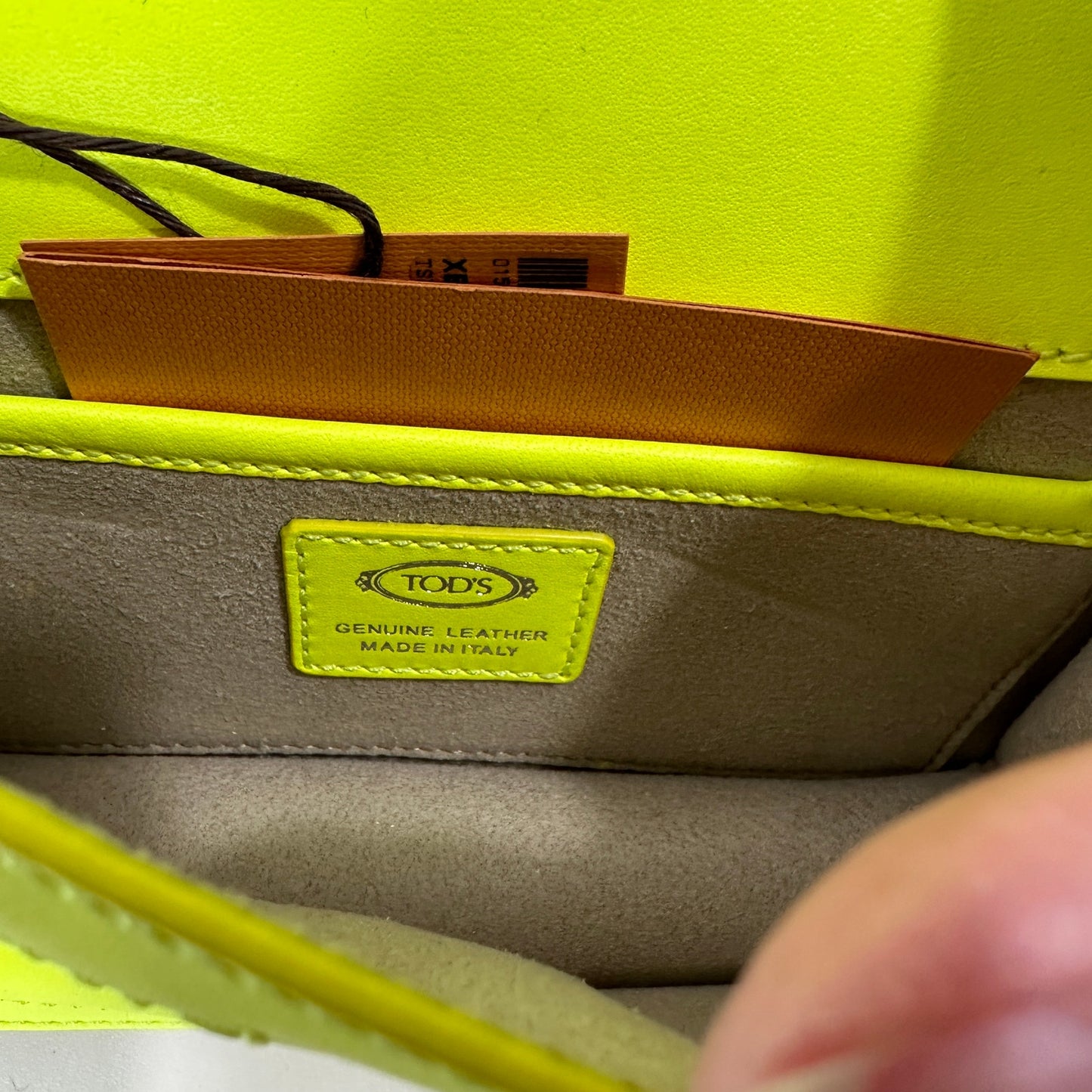 NWT Tod's T Timeless Neon Yellow/Lime Leather Micro Belt Bag Purse