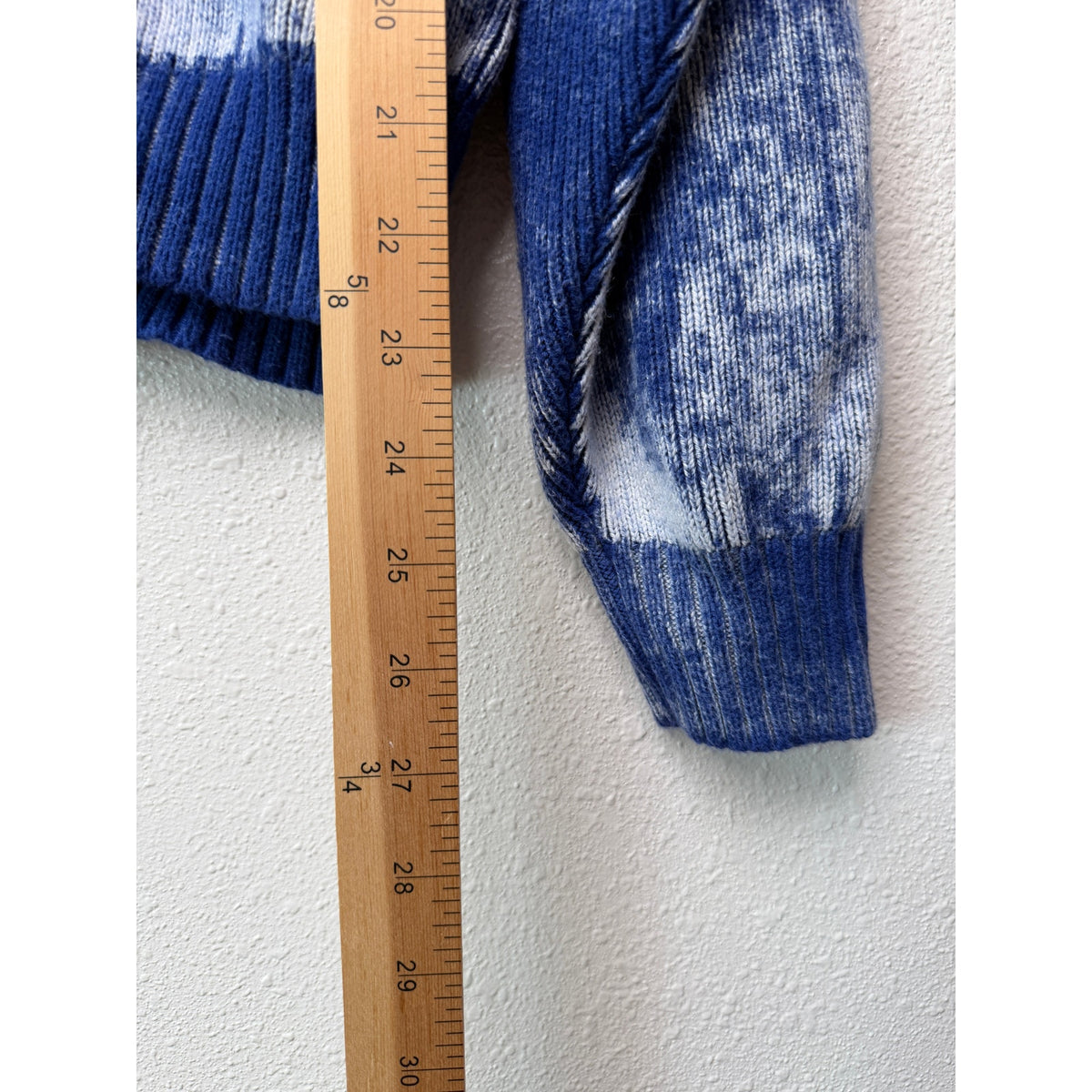 Electric&Rose Blue Ivory Acid Wash Raglan Knit Sweater Women