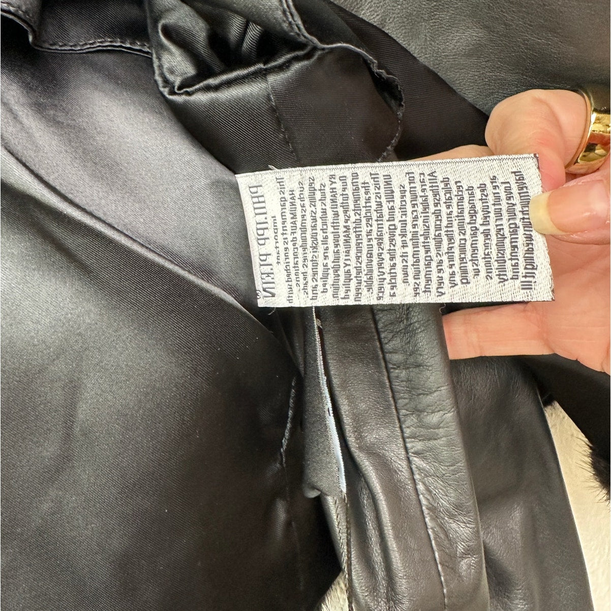NWT Philipp Plein “I Was Here” Fur & Leather Jacket Black Women’s M RARE