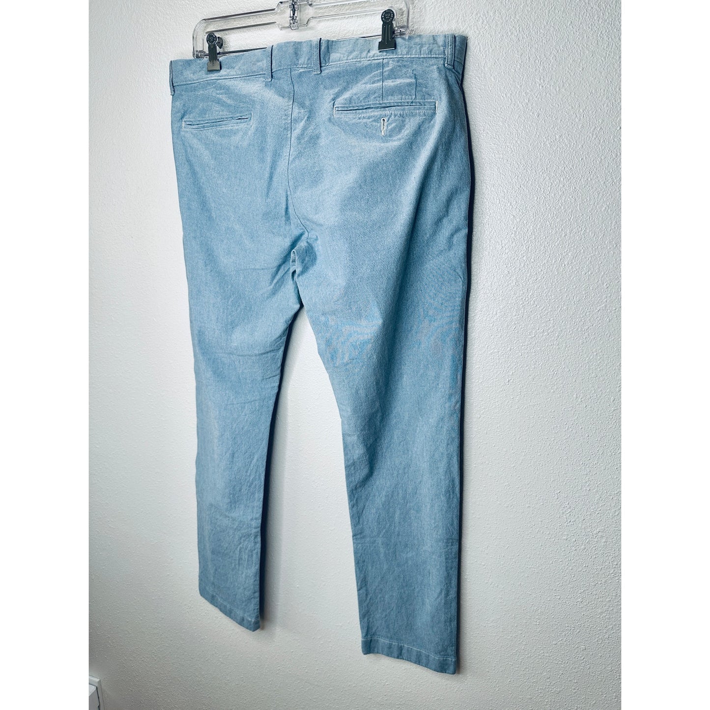 J. Crew Light Blue Chambray 484 Slim Stretch Trouser Pant 36 / 32