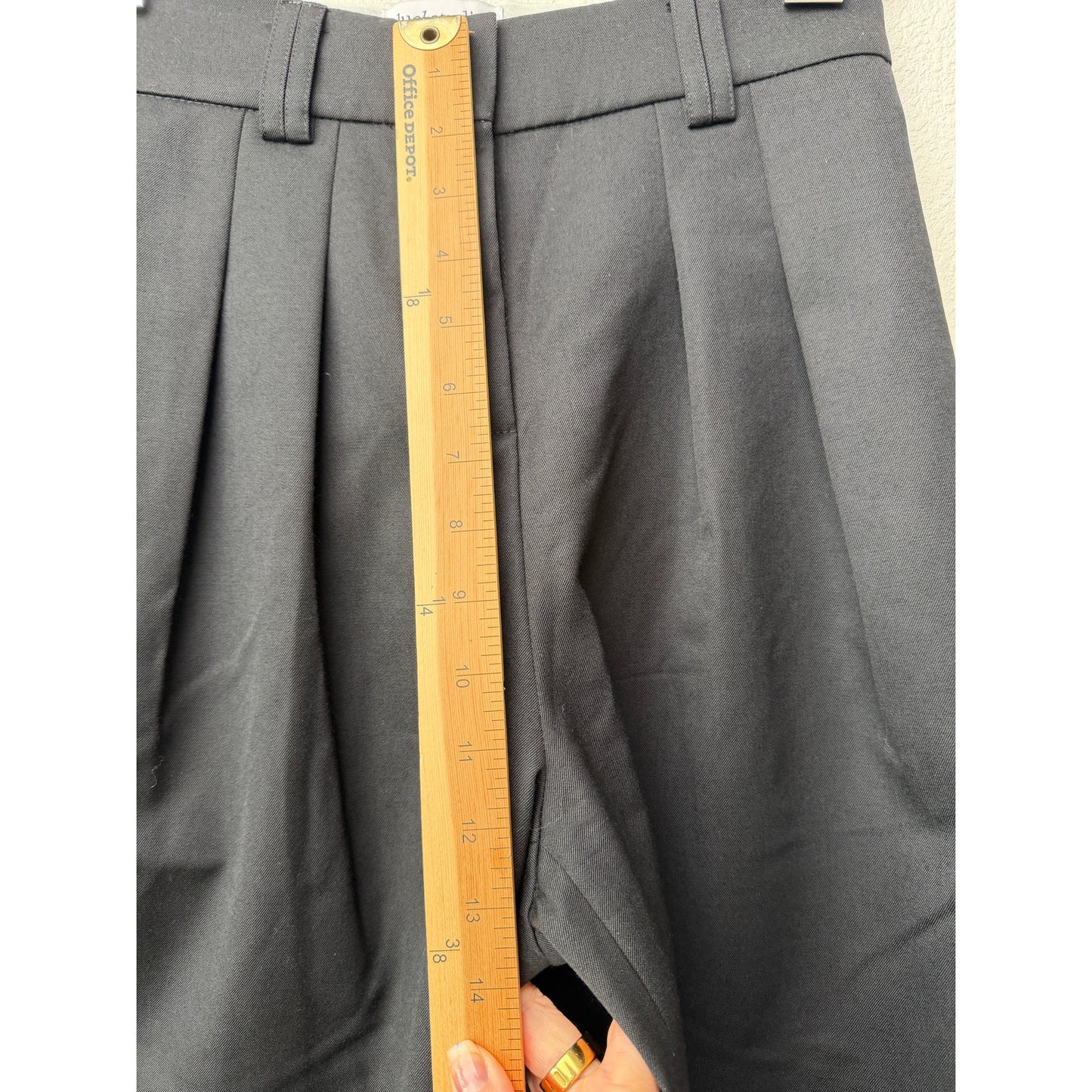 Luel Studio Black High Waist Pleated Wide Leg Pants Wool Size 0