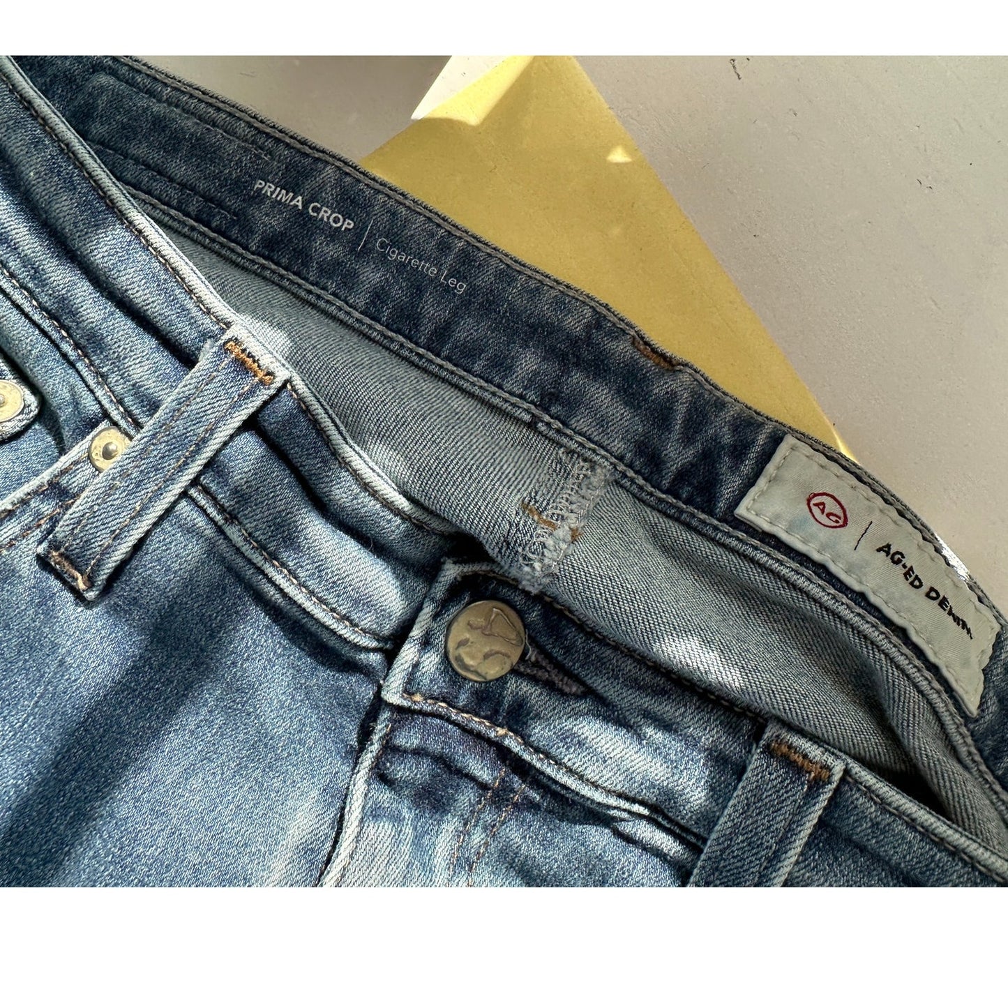 AG Adriano Goldschmied Prima Crop Cigarette Jeans Blue Women US 28