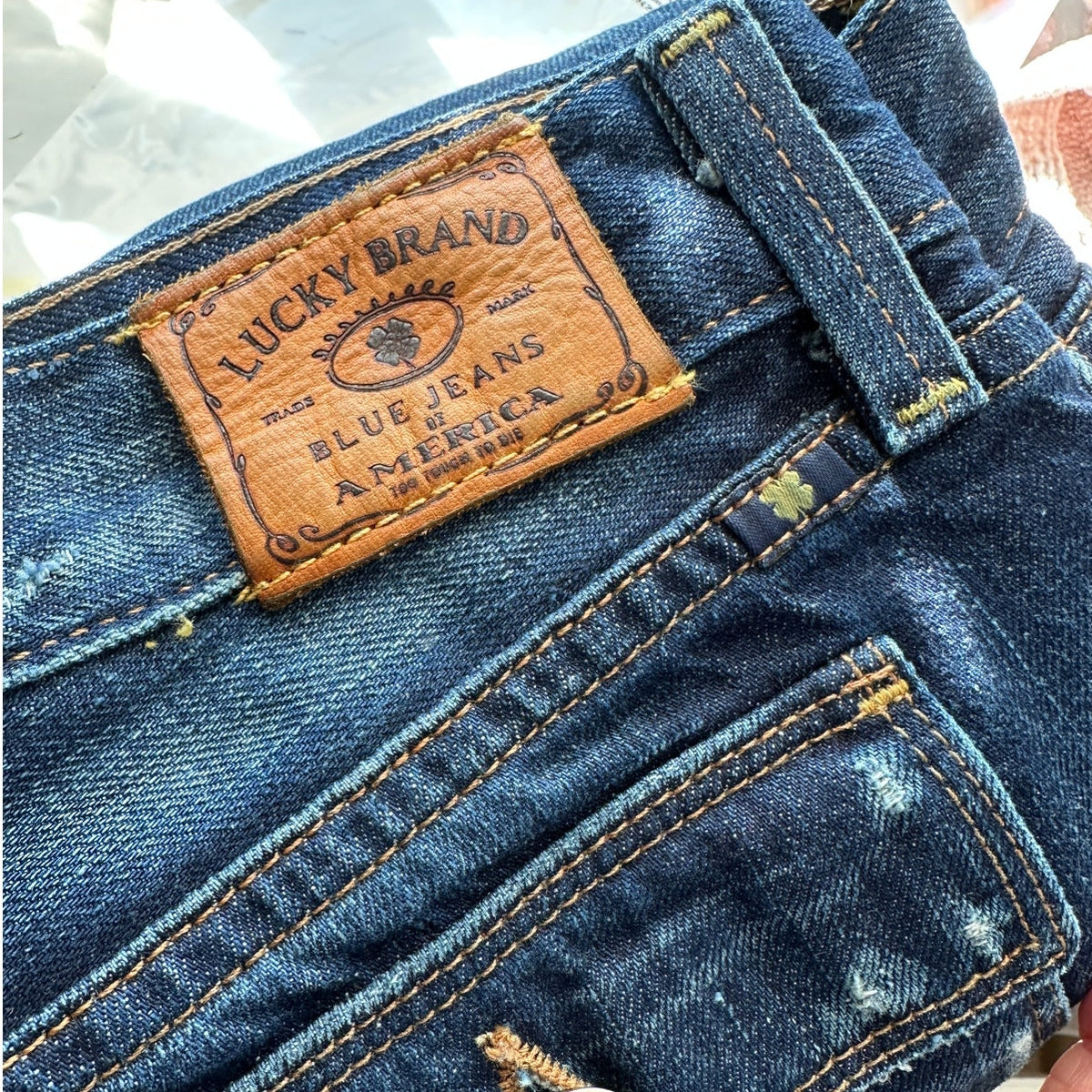 Lucky Brand Y2K Low Rise Dark Medium Wash Cargo Jeans Size 4/27
