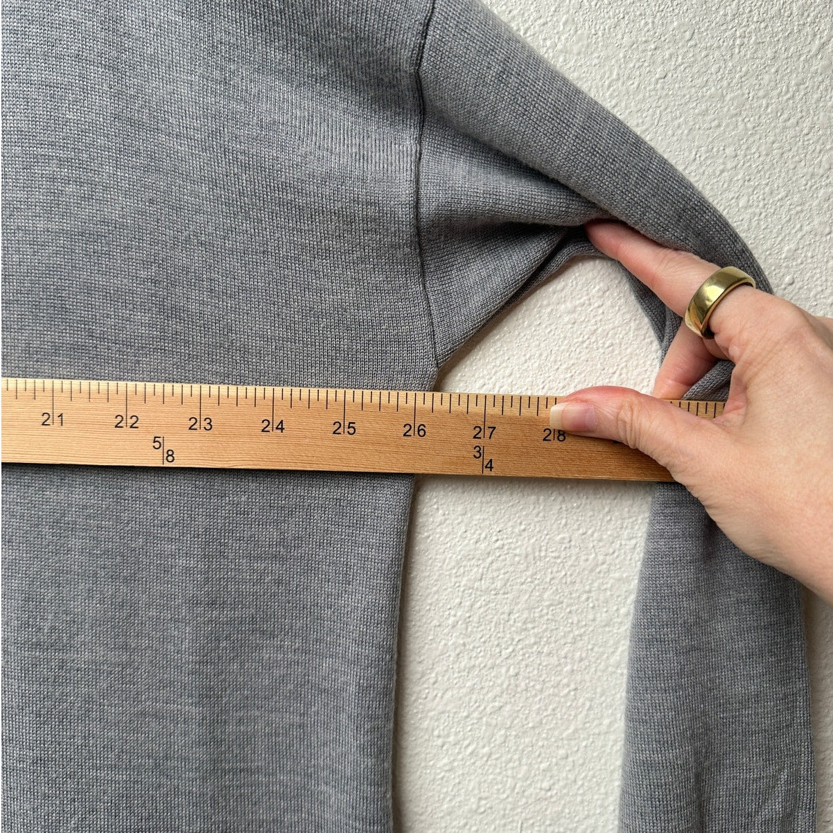 Eileen Fisher Gray Merino Wool Tunic Sweater Dress L